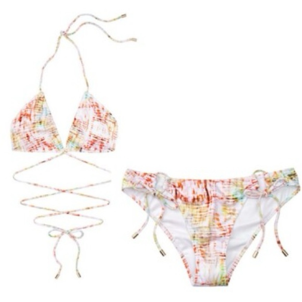 🆕 Victoria's Secret Multicolor Tie-Strap Bikini Set 👙